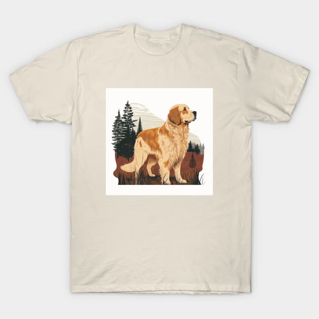 Golden Retriever in Autumn T-Shirt by Star Scrunch